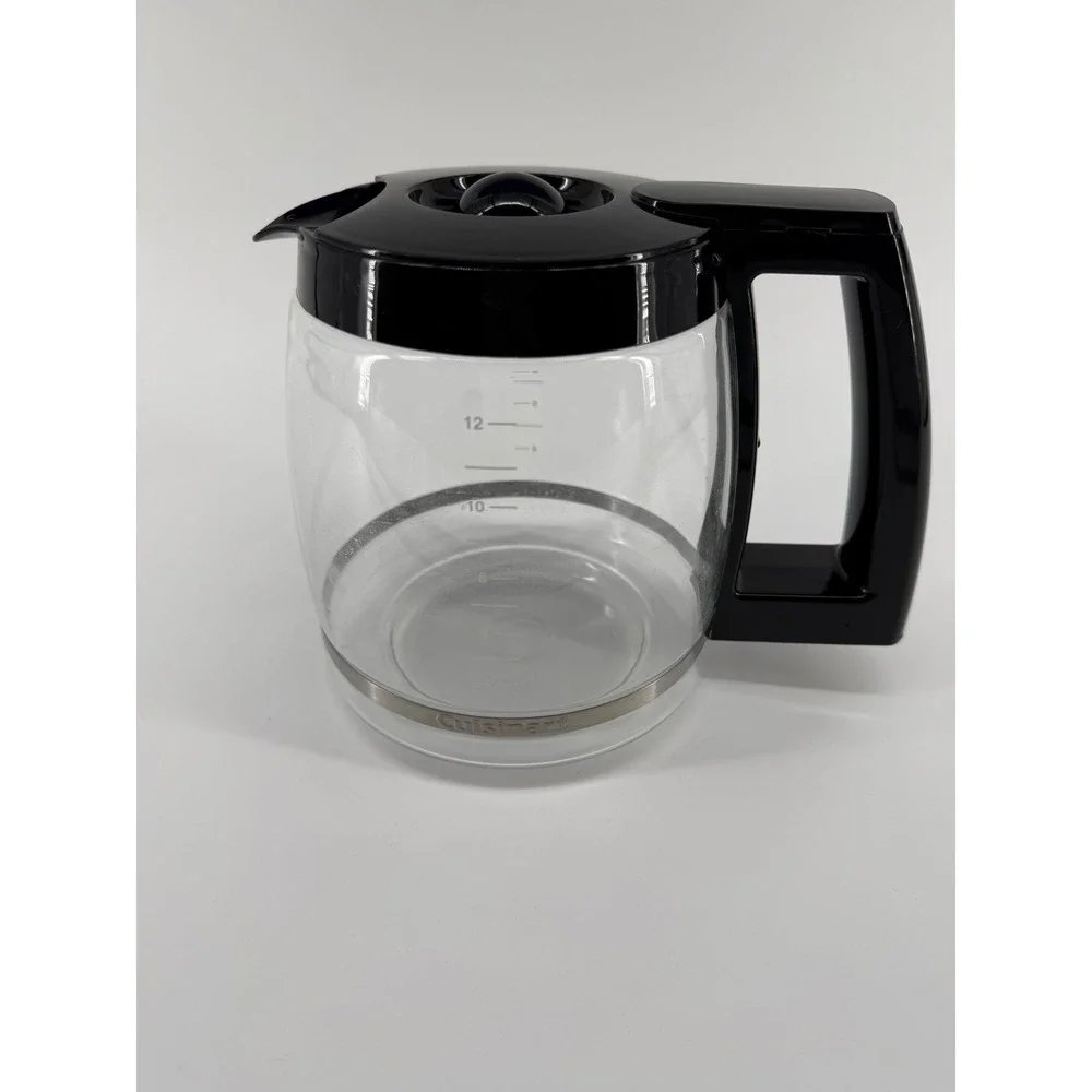 Cuisinart 12 Cup Replacement Glass Carafe Black Handle Lid Coffee Maker Part